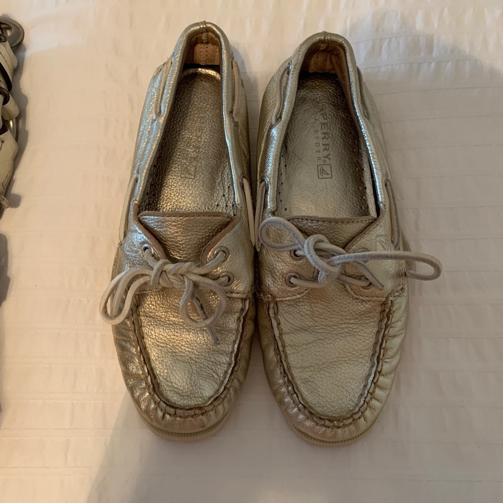 Gold Sperry Top Siders